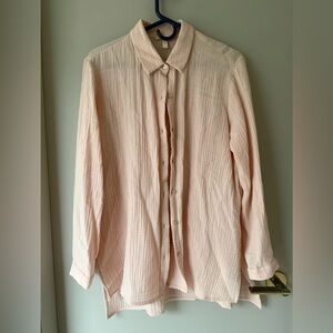 Eileen Fisher Oversized Organic Cotton Button Down Blouse